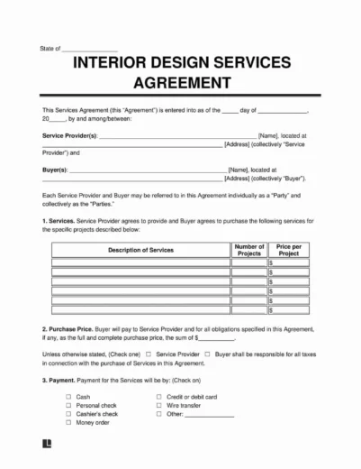 Interior Design Contract Template