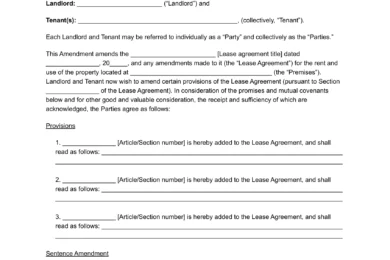 lease amendment template