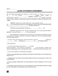 lease extension agreement template