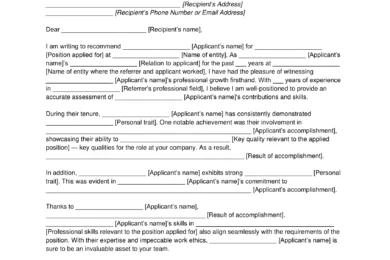Letter of Recommendation for Teacher