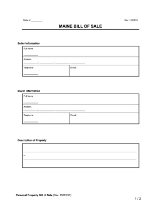 maine bill of sale