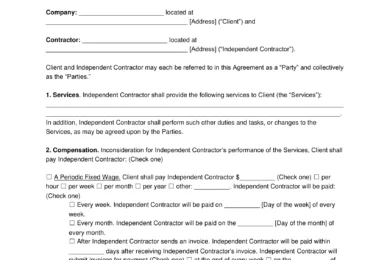 massage therapist service contract template
