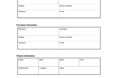 new york firearm bill of sale sample