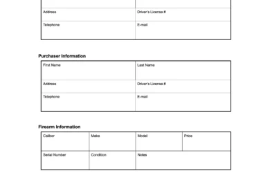 ohio firearm bill of sale