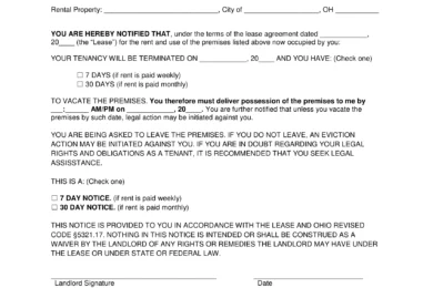 Ohio Termination Letters
