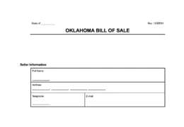 Oklahoma Bill of Sale Form