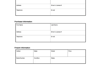 Pennsylvania firearm bill of sale form