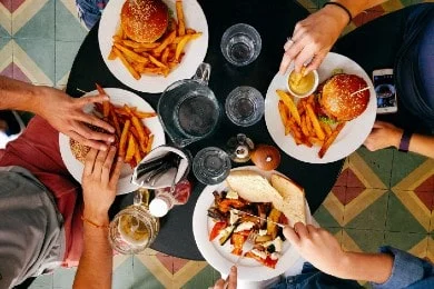 people eating in a restaurant