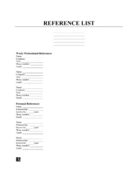 reference list template