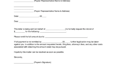 Refund Demand Letter Template