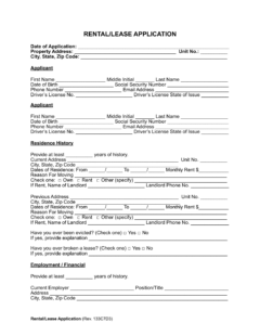 Rental Application Form