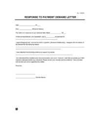 Response to Demand Letter Template