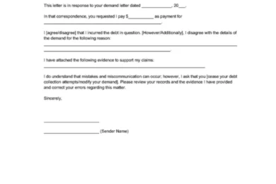 Response to Demand Letter Template