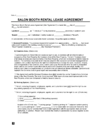 Booth (Salon) Rental Lease Agreement