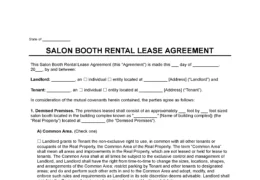 Booth (Salon) Rental Lease Agreement