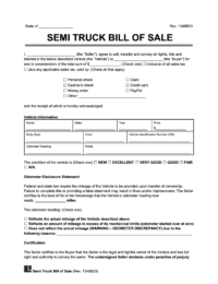 semi truck bill of sale