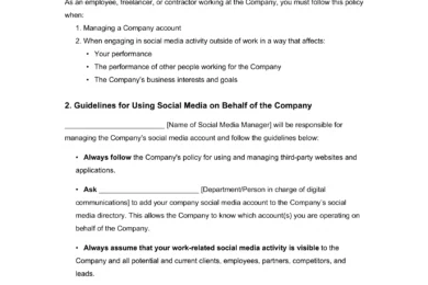 social media policy template