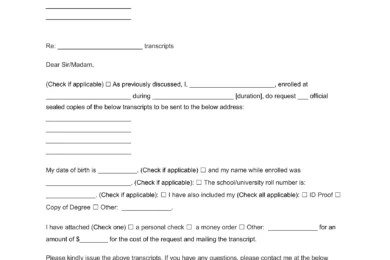 transcript request form