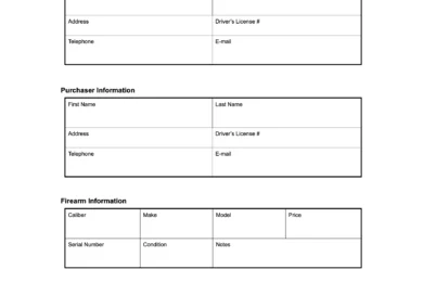 West Virginia firearm bill of sale form